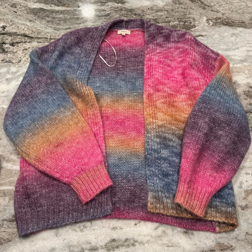 Debut Colorful Gradient Knit Cardigan